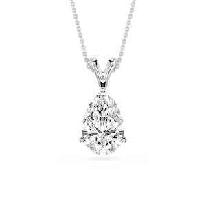 Pear Lab Grown Diamond Double Bail Pendant - 16 to 18 Inches