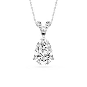 Pear Lab Grown Diamond Double Bail Pendant - 16 to 18 Inches