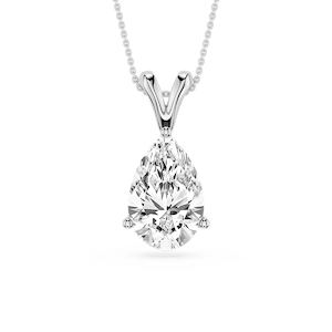 Pear Lab Grown Diamond Double Bail Pendant - 16 to 18 Inches