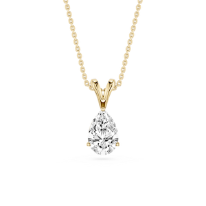 Pear Lab Grown Diamond Double Bail Pendant - 16 to 18 Inches