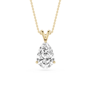 Pear Lab Grown Diamond Double Bail Pendant - 16 to 18 Inches