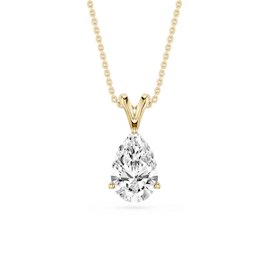 Pear Lab Grown Diamond Double Bail Pendant - 16 to 18 Inches