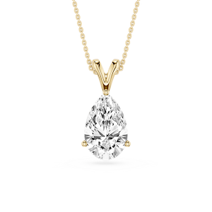 Pear Lab Grown Diamond Double Bail Pendant - 16 to 18 Inches