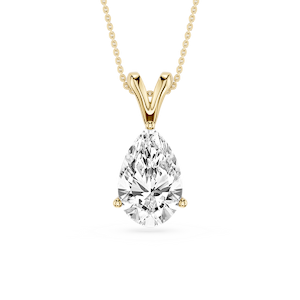 Pear Lab Grown Diamond Double Bail Pendant - 16 to 18 Inches
