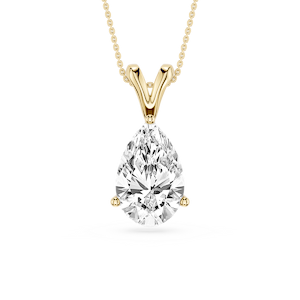 Pear Lab Grown Diamond Double Bail Pendant - 16 to 18 Inches