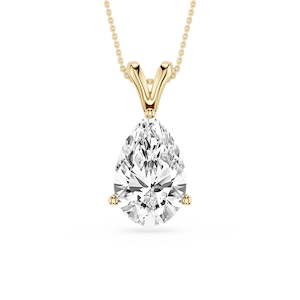 Pear Lab Grown Diamond Double Bail Pendant - 16 to 18 Inches