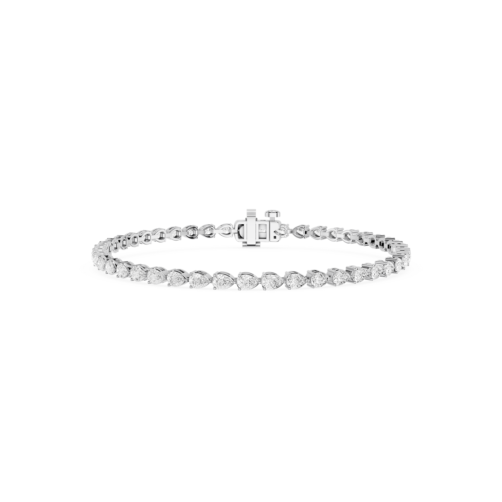 Pear Lab Grown Diamond East-West Four Prong Tennis Bracelet