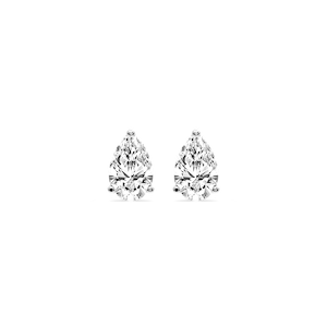 Pear Certified Lab Grown Diamond Three Prong Guardian Back Stud Earrings