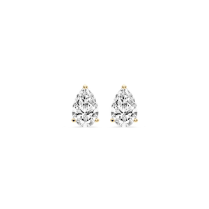 Pear Certified Lab Grown Diamond Three Prong Guardian Back Stud Earrings