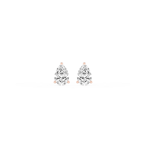 Pear Lab Grown Diamond Classic Three Prong Martini Stud Earrings