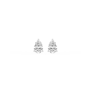 Pear Lab Grown Diamond Classic Three Prong Martini Stud Earrings