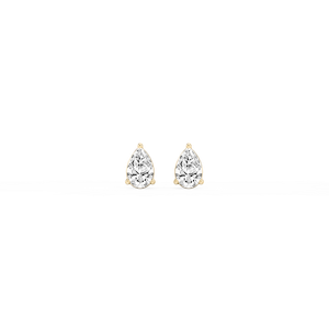 Pear Lab Grown Diamond Three Prong Basket Threaded Stud Earrings