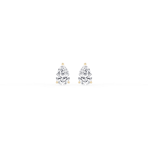 Pear Lab Grown Diamond Classic Three Prong Martini Threaded Back Stud Earrings