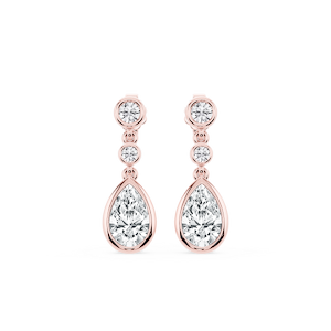 2 ¼ ctw Pear Lab Grown Diamond Three Stone Drop Earrings