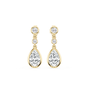 2 ¼ ctw Pear Lab Grown Diamond Three Stone Drop Earrings