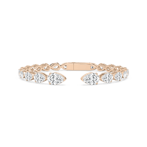 13 ⁷⁄₈ ctw Pear Lab Grown Diamond Graduated Cuff Bracelet  - 7 Inches