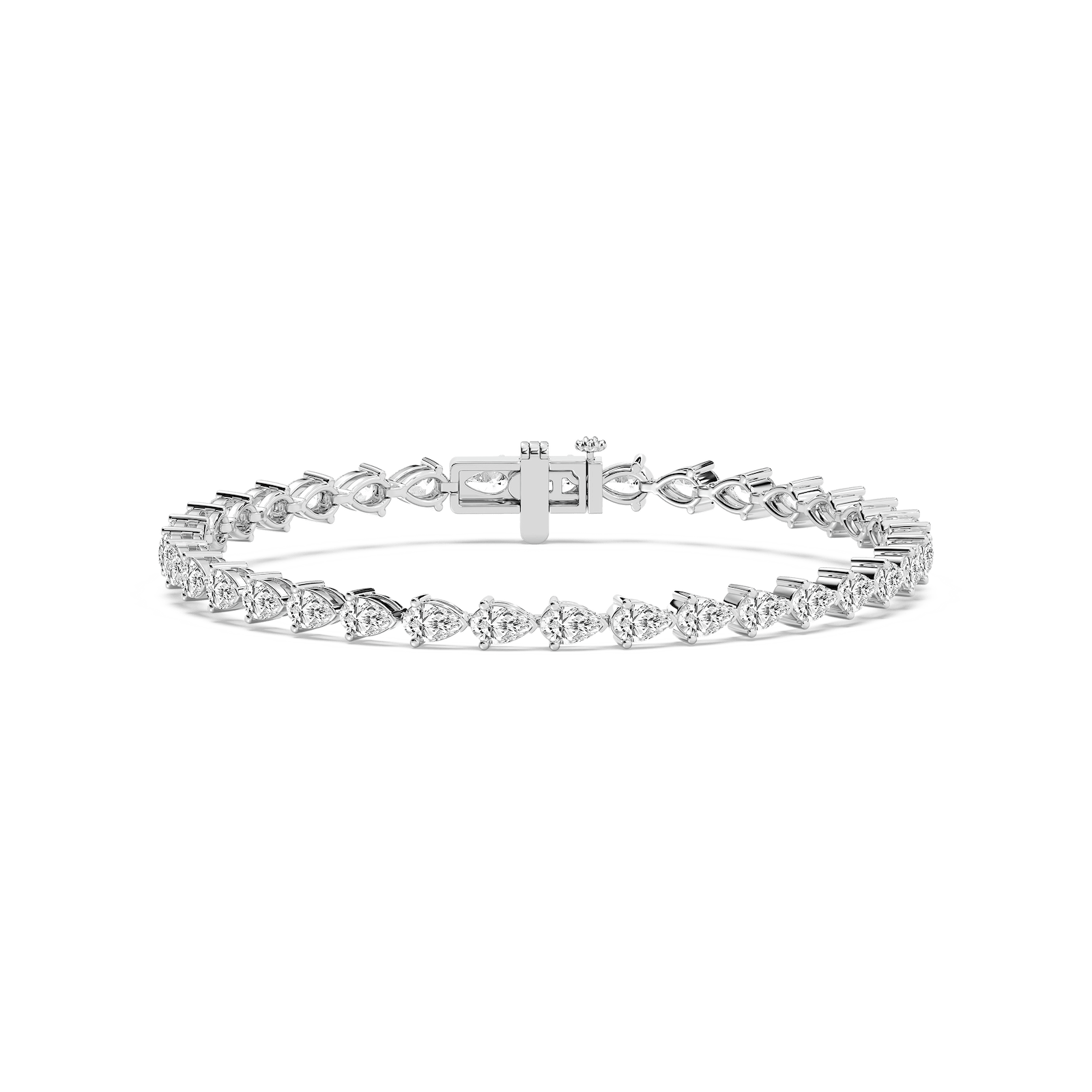 5 ctw Pear Lab Grown Diamond East West Tennis Bracelet  - 7 Inches