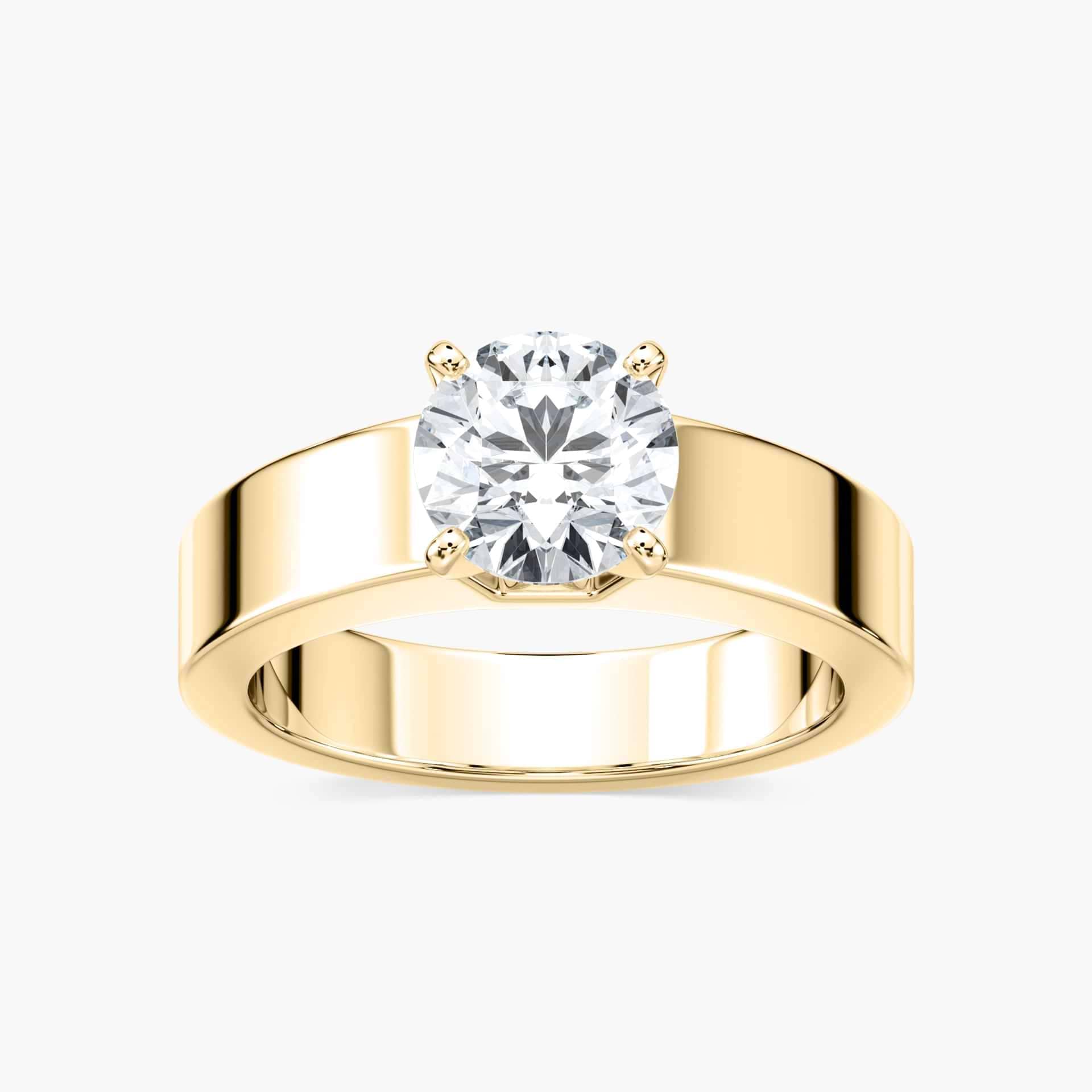 Penny Lab Grown Diamond Wide Band Solitaire Engagement Ring