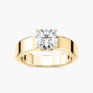Penny Lab Grown Diamond Wide Band Solitaire Engagement Ring
