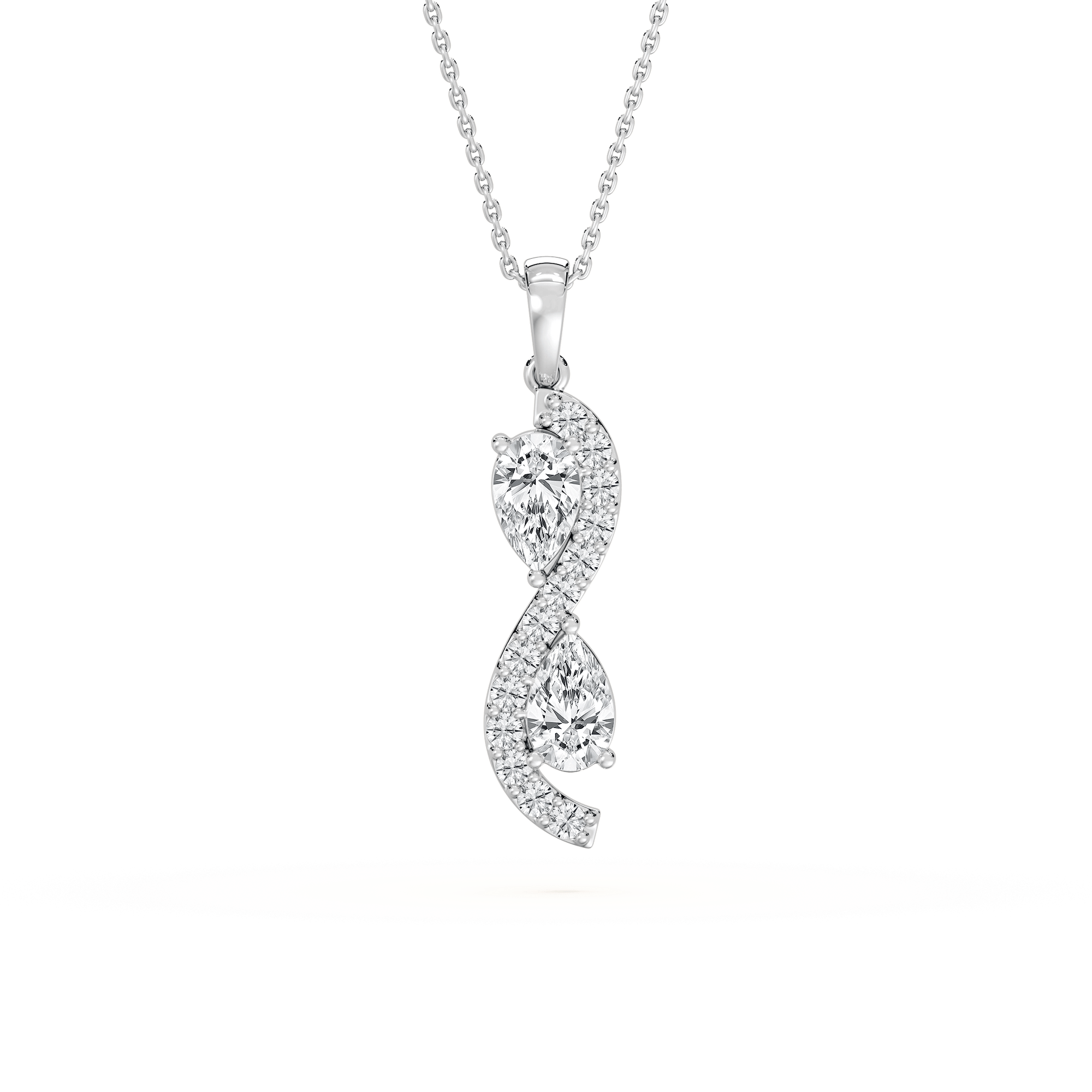 Perfect Pear Infinity Pendant in Rose Gold