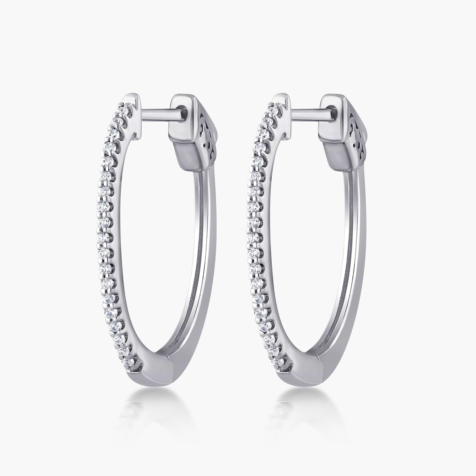 1/6 ctw Round Lab Grown Diamond Petite Hinged Hoop Earrings