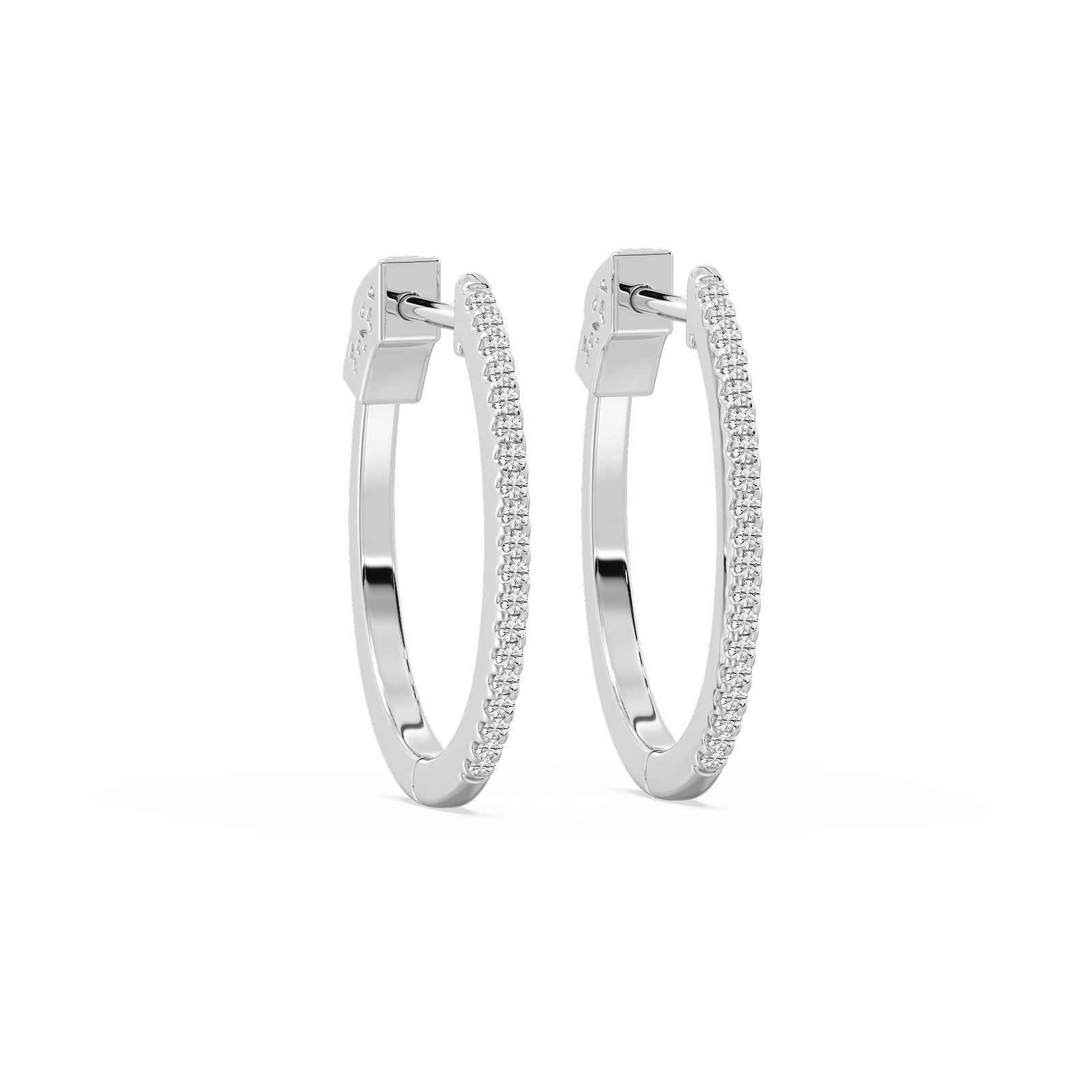 1/6 ctw Round Lab Grown Diamond Petite Hinged Hoop Earrings