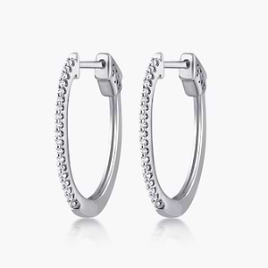 1/6 ctw Round Lab Grown Diamond Petite Hinged Hoop Earrings