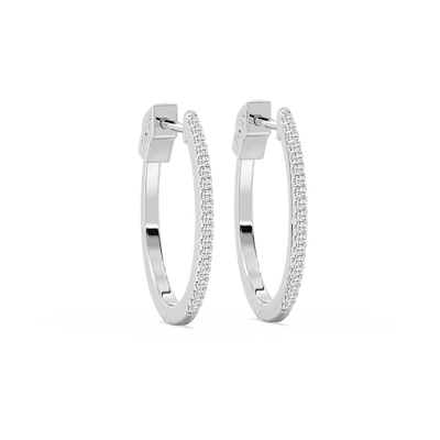 1/6 ctw Round Lab Grown Diamond Petite Hinged Hoop Earrings