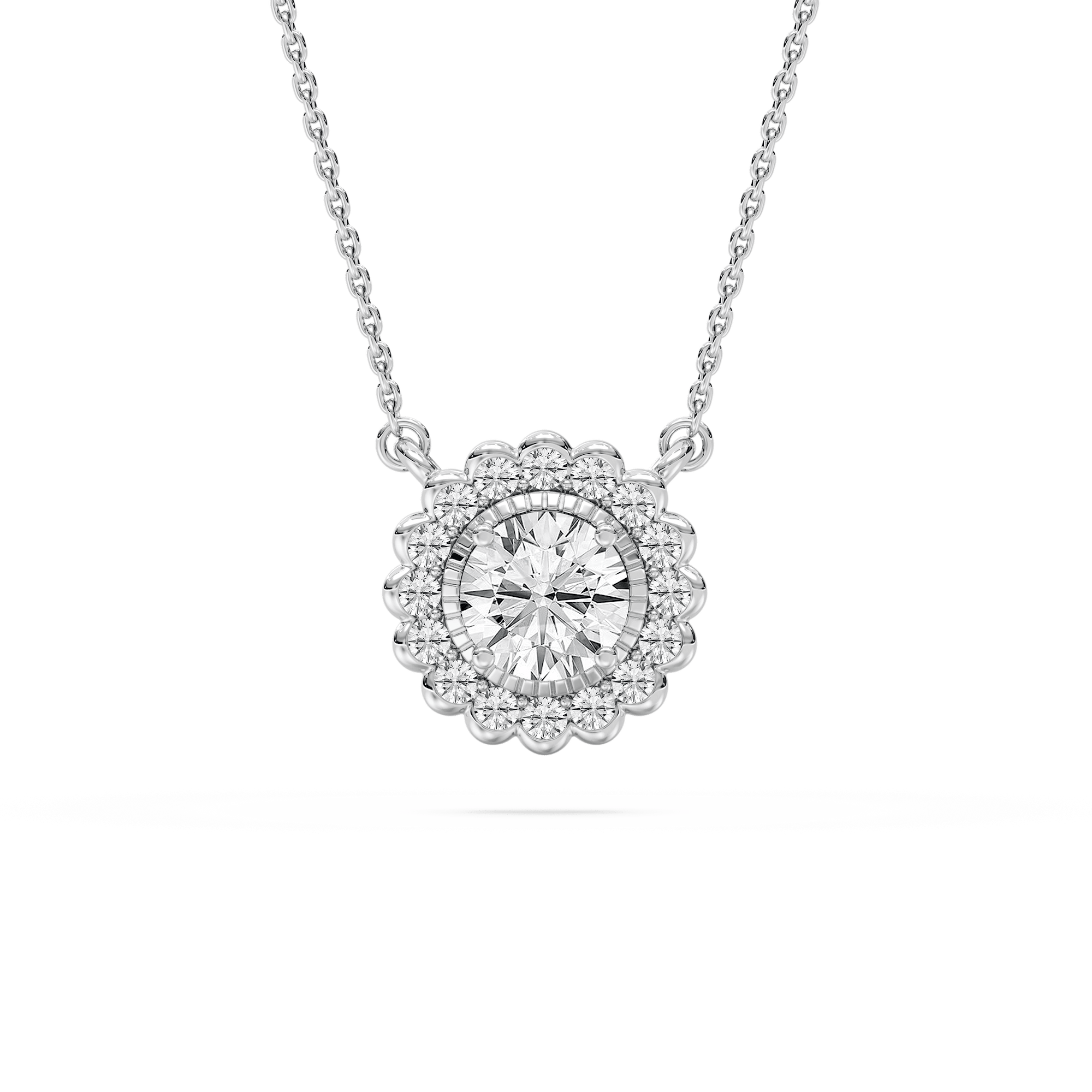 Petite Round Drop Necklace in Rose Gold