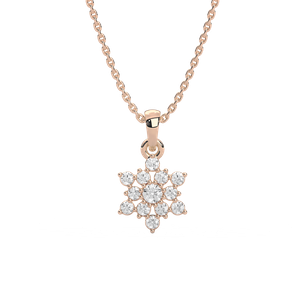 1/4 ctw Round Lab Grown Diamond Petite Snowflake Pendant  - 18 Inches