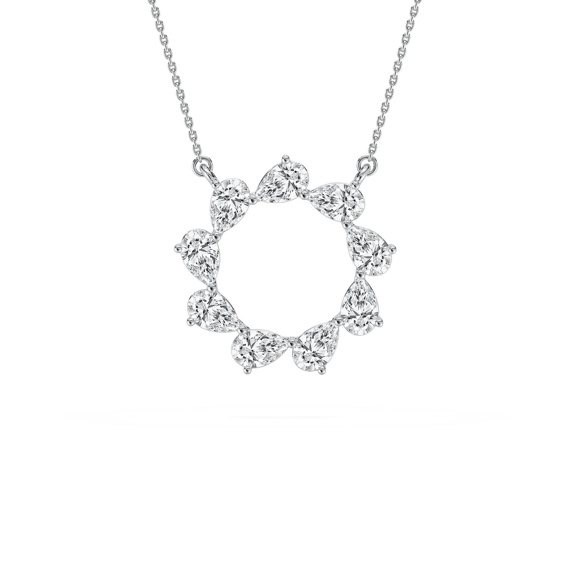 Point to Point Pear Necklace in Rose Gold