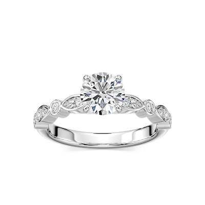 Precious Lab Grown Diamond Side Stone Engagement Ring