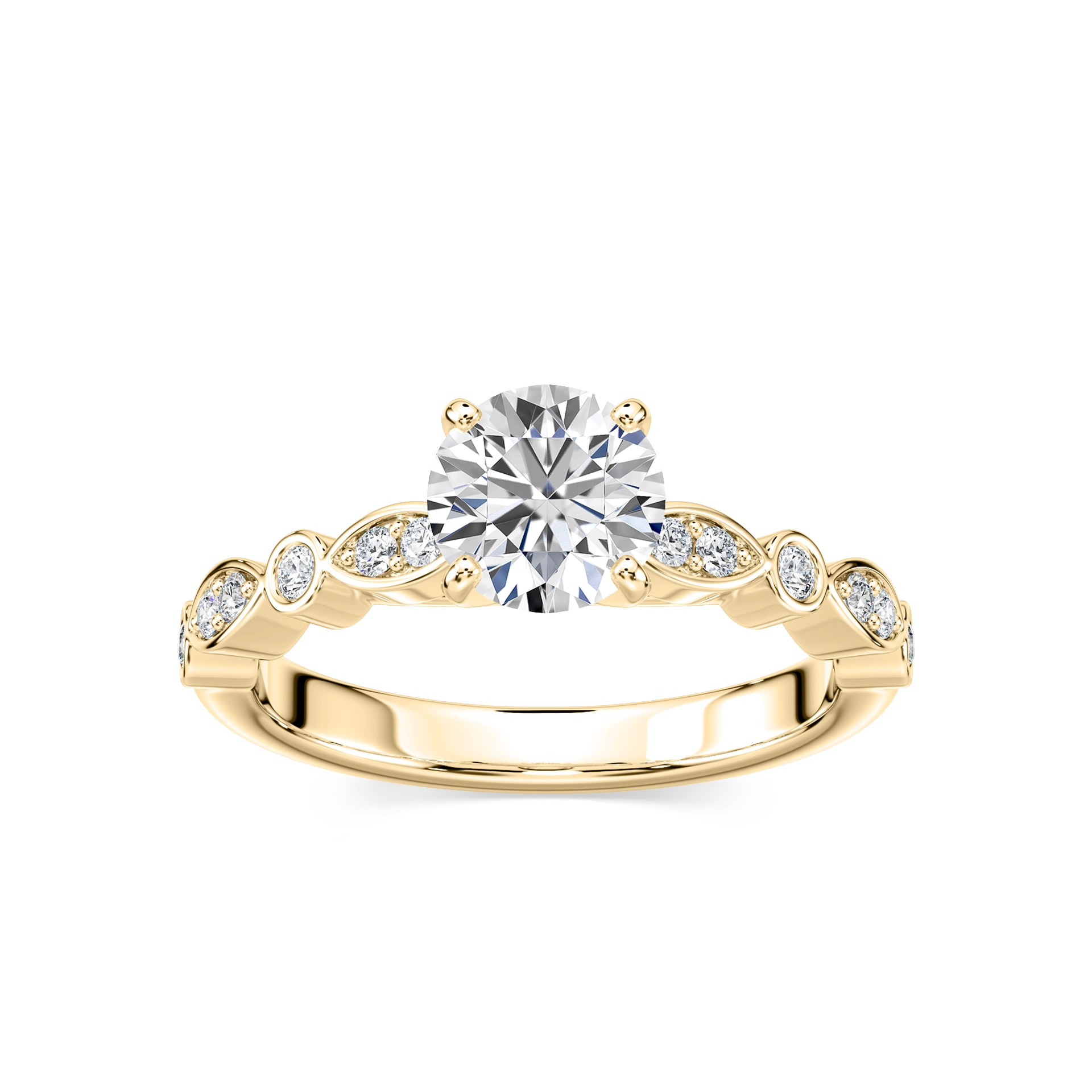 Precious Lab Grown Diamond Side Stone Engagement Ring