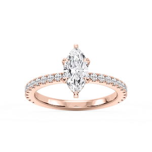 Presley Marquise Lab Grown Diamond Claw Prong Hidden Halo Engagement Ring