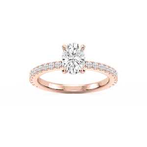 Presley Oval Lab Grown Diamond Claw Prong Hidden Halo Engagement Ring
