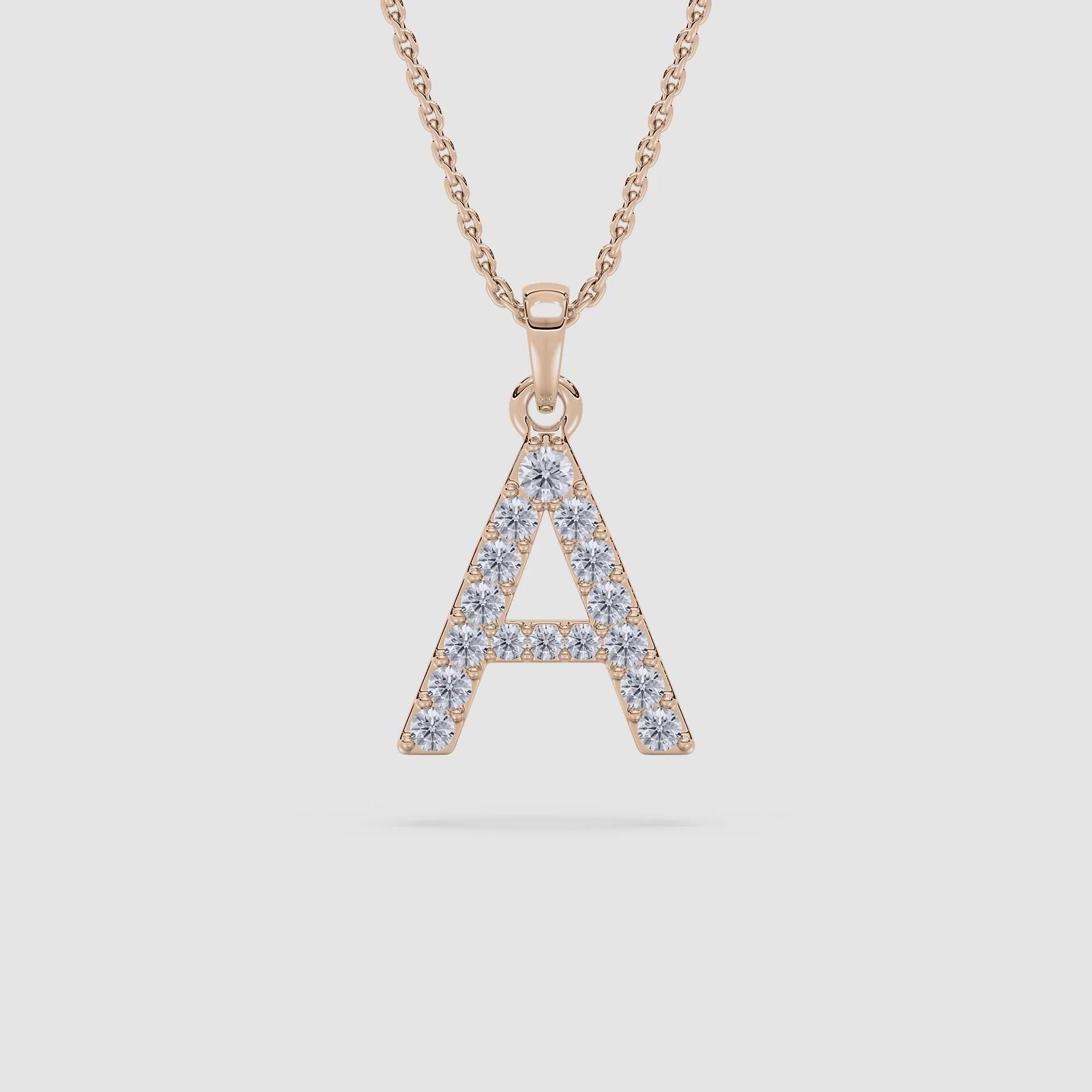 Round Lab Grown Diamond Initial Pendant - 18 Inches