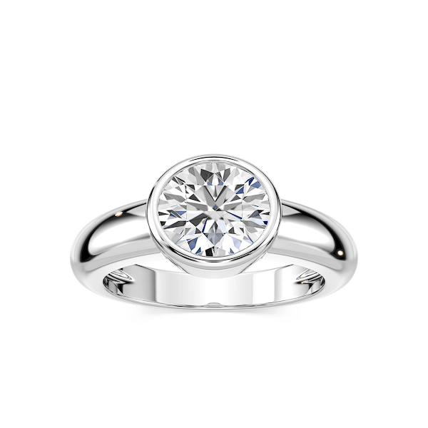 Primrose Round Lab Grown Diamond Bezel Solitaire Engagement Ring