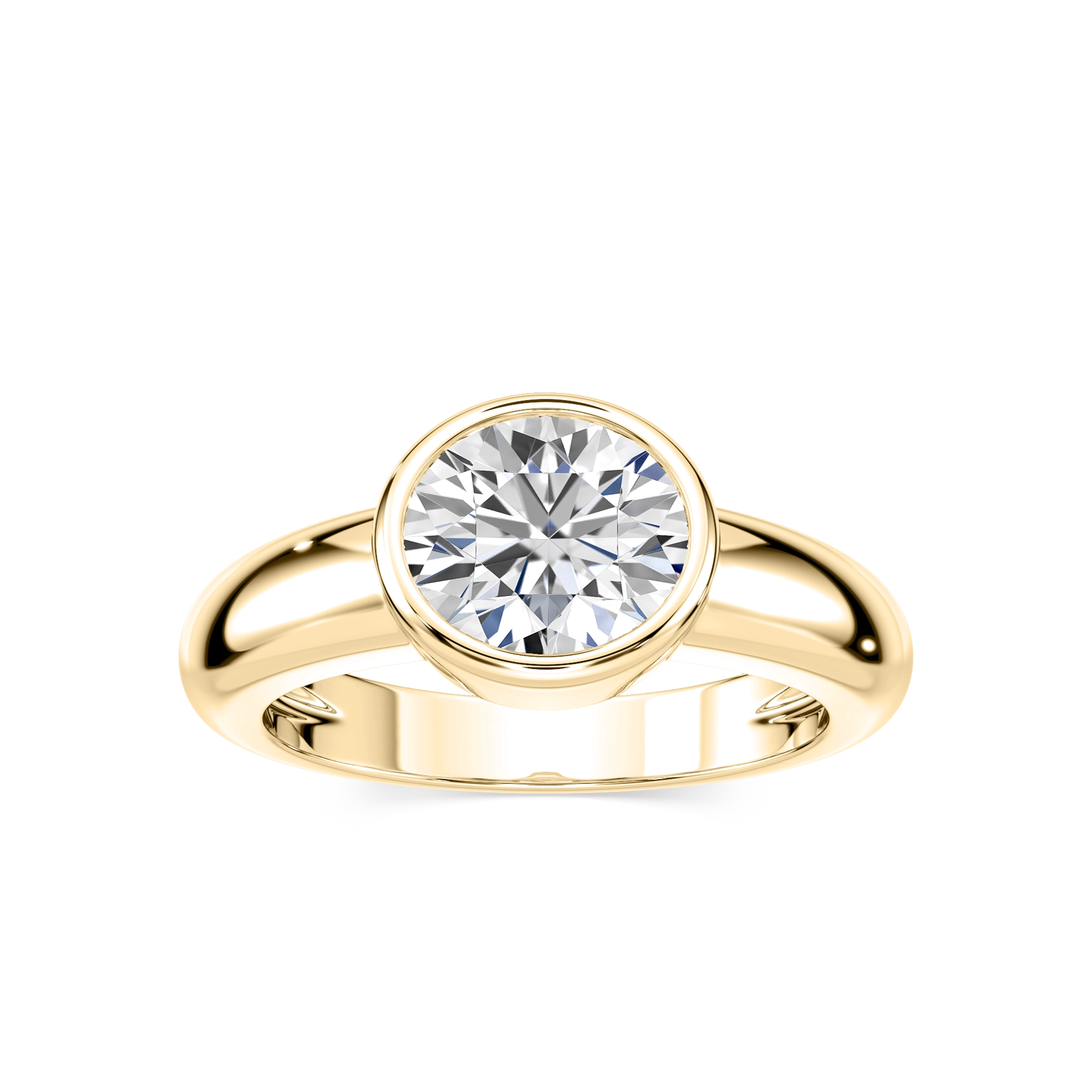 Primrose Round Lab Grown Diamond Bezel Solitaire Engagement Ring