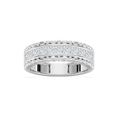 Allison 1 ctw Princess Lab Grown Diamond Beaded Channel Anniversary Band