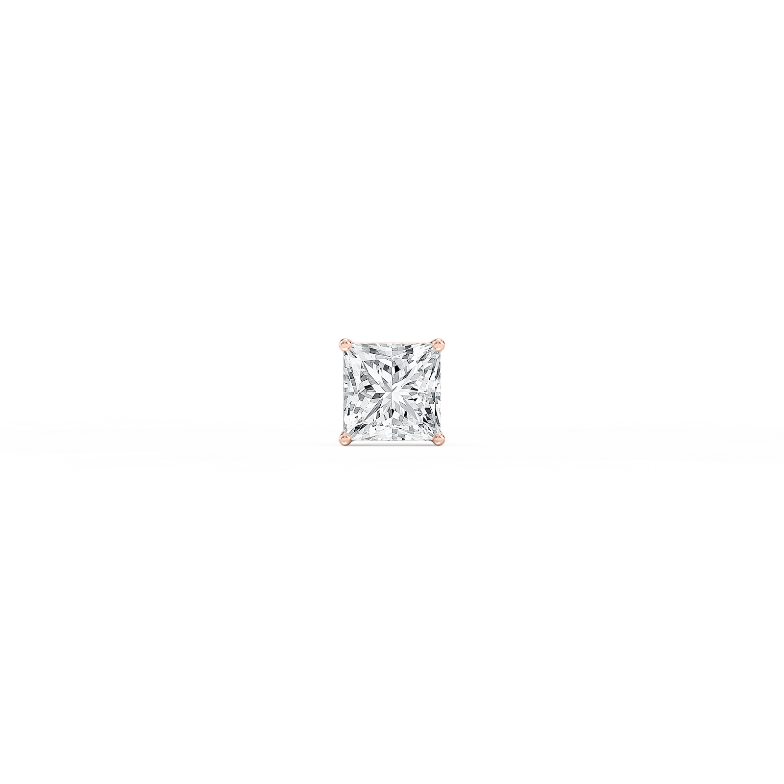 Princess Lab Grown Diamond 4-Prong Basket Single Stud Earring