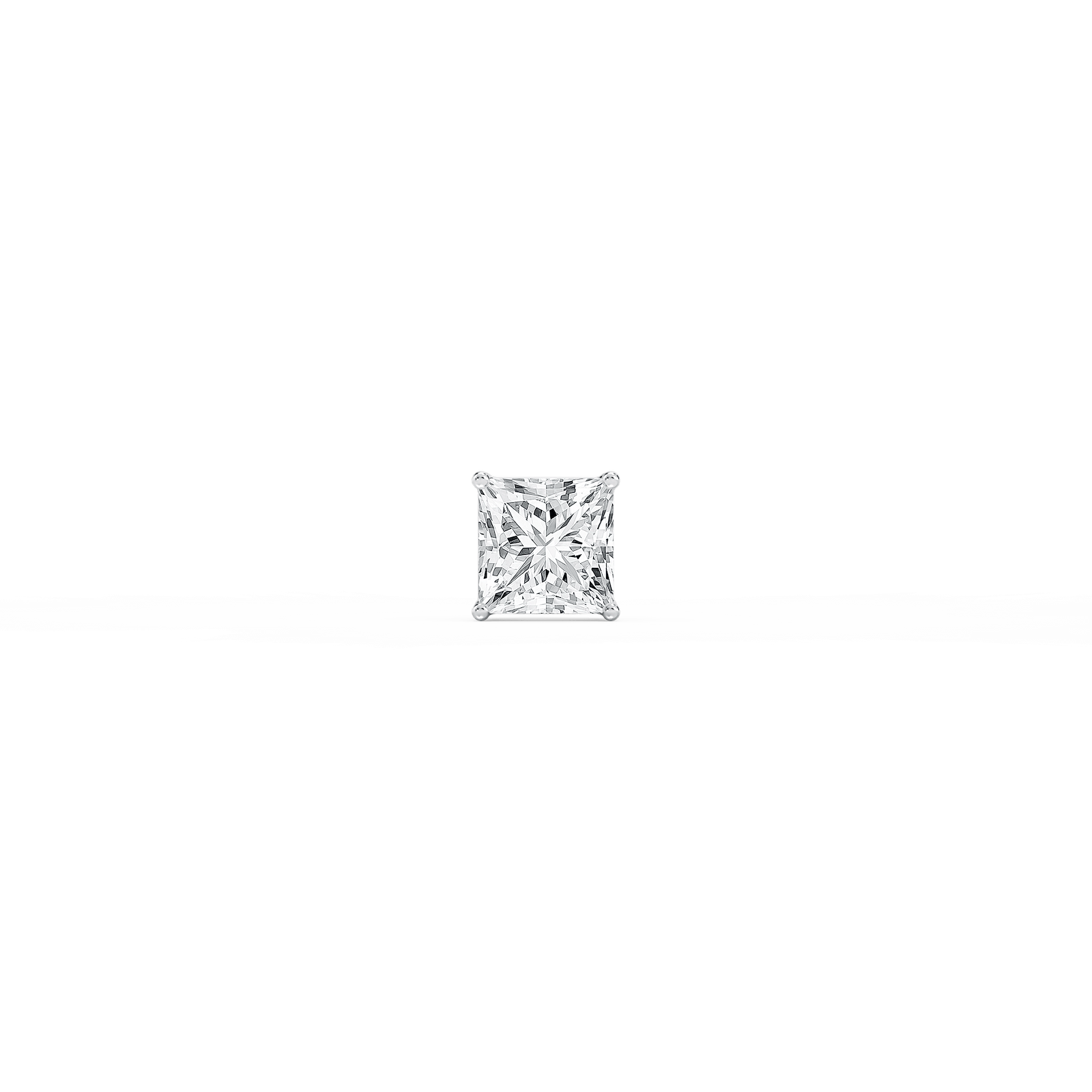 Princess Lab Grown Diamond 4-Prong Basket Single Stud Earring