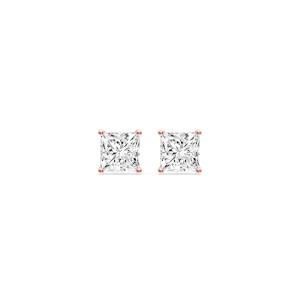 Princess Certified Lab Grown Diamond Classic Four Prong Guardian Back Stud Earrings