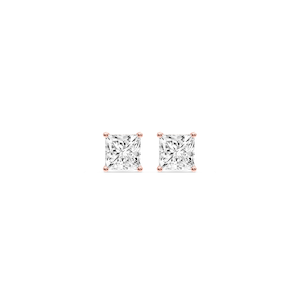 Princess Certified Lab Grown Diamond Classic Four Prong Guardian Back Stud Earrings