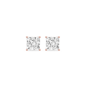 Princess Certified Lab Grown Diamond Classic Four Prong Guardian Back Stud Earrings