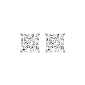 Princess Certified Lab Grown Diamond Classic Four Prong Guardian Back Stud Earrings