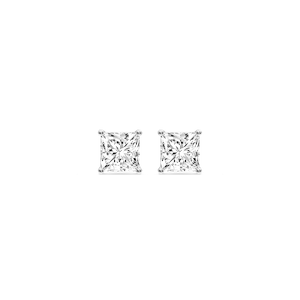 Princess Certified Lab Grown Diamond Classic Four Prong Guardian Back Stud Earrings