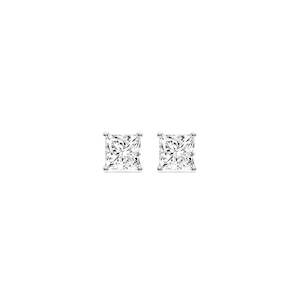 Princess Certified Lab Grown Diamond Classic Four Prong Guardian Back Stud Earrings