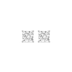 Princess Certified Lab Grown Diamond Classic Four Prong Guardian Back Stud Earrings