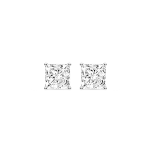 Princess Certified Lab Grown Diamond Classic Four Prong Guardian Back Stud Earrings