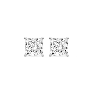 Princess Certified Lab Grown Diamond Classic Four Prong Guardian Back Stud Earrings
